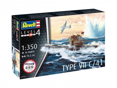 Starter Kit ponorka 75154 - German Submarine Type (1:350) - Revell