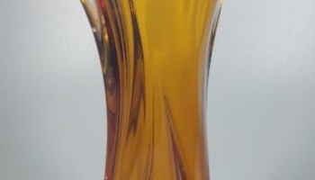 Váza hutní sklo - Art Glass-  J.Beránek Škrdlovice,r.1958 31cm - Retro