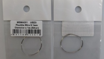 Flexible Wire 0.1mm diameter x 1m (Silver) - MSM Creation