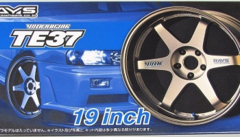 2 19 Zoll Felgen Aoshima 054604 Super Advan Racing Ver Reifen JDM 1:24 # 69 