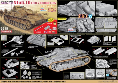 StuG.IV Early Production (2 in 1) (1:35) Model Kit tank 6615 - Dragon