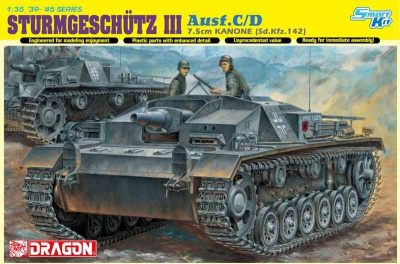 STURMGESCHÜTZ 7.5cm KANONE (Sd.Kfz.142) Ausf.C/D (Smart Kit) 1:35 Model Kit 6851 - Dragon