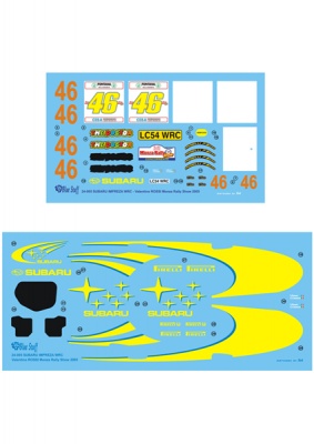 SUBARU IMPREZA WRC Valentino Rossi Monza Rally Show 2005 - 1/24 Decals - Blue Stuff