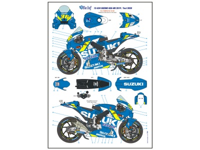 SUZUKI GSX-RR 2019 Late / Test 2020 - 1/12 Decals - Blue Stuff