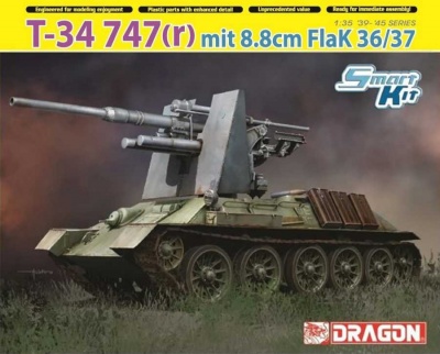 T-34 747(r) with 8.8cm FlaK 36/37 (1:35) Model Kit military 6986 - Dragon