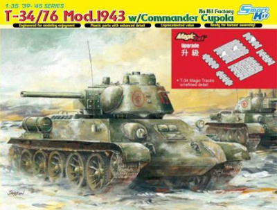 T-34/76 Mod.1943 w/Commander Cupola No.183 Factory (1:35) Model Kit tank 6757 - Dragon