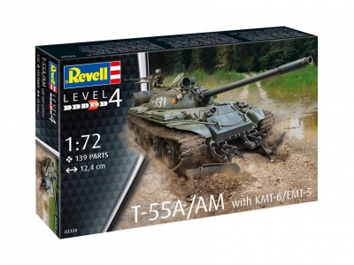 T-55A/AM with KMT-6/EMT-5 (1:72) Plastic Model Kit tank 03328 - Revell