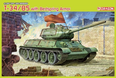 T34/85 w/BEDSPRING ARMOR (1:35) Model Kit tank 6266 - Dragon