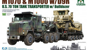 U.S. M1070 & M1000 w/D9R U.S. 70 Ton Tank Transporter w/Bulldozer 1:72 - Takom