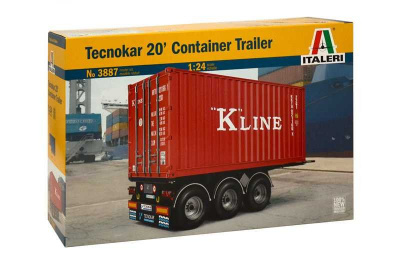 TECNOKAR 20' CONTAINER TRAILER (1:24) Model Kit 3887 - Italeri