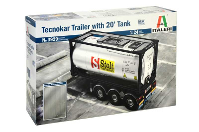 TECNOKAR TRAILER WITH 20' TANK (1:24) Model Kit 3929 - Italeri