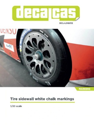 Tire sidewall white chalk markings 1/20 - Decalcas