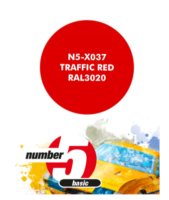 Traffic Red RAL3020  Paint for Airbrush 30 ml - Number 5