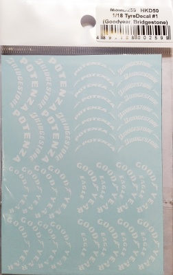 Tyre Decal #1 (Goodyear, Bridgestone) 1/18 - MSM Creation