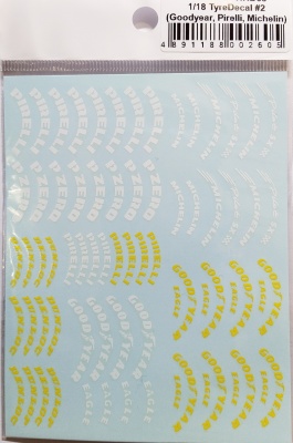 Tyre Decal #2 (Goodyear, Pirelli, Michelin, Bridgestone)1/18 - MSM Creation