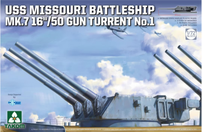 USS Missouri Battleship Mk.7 16"/50 Gun Turret No. 1 1/72 - Takom