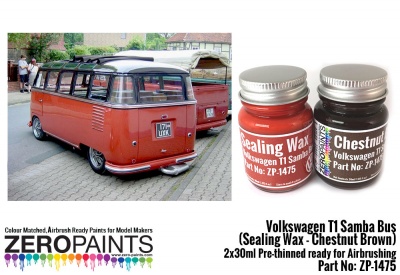 Volkswagen T1 Samba Bus (Sealing Wax - Chestnut Brown) 2x30ml - Zero Paints