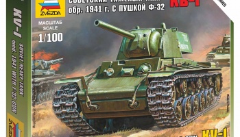 Wargames (WWII) tank - KV-1 with F-32 GUN (1:100) - Zvezda