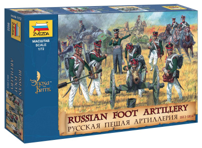Wargames (AoB) figurky 8022 - Russian Foot Artillery 1812-1814 (1:72) - Zvezda