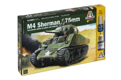 Wargames tank 15751 - M4 SHERMAN 75mm (1:56) - Italeri