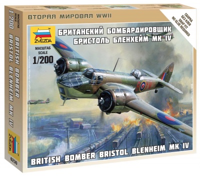 Wargames (WWII) letadlo - British Bomber Bristol Blenheim IV (1:200) - Zvezda