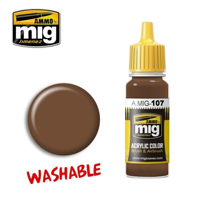 WASHABLE Earth Washable Paints (17 ml) - AMMO Mig