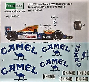Williams Renault FW14B Camel Nigel Mansell - Decalpool