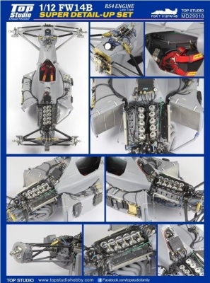 Williams Renault FW14B Super Detail-Up Set with RS4 engine late type 1/12 - Top Studio