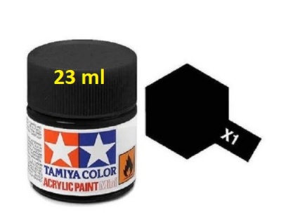 X-1 Black Acrylic Paint 23ml X1 - Tamiya