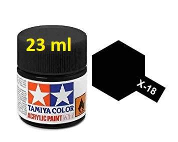 X-18 Semi Gloss Black Acrylic Paint 23ml  X18 - Tamiya