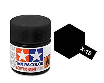 X-18 Semi Gloss Black Acrylic Paint Mini X18 - Tamiya