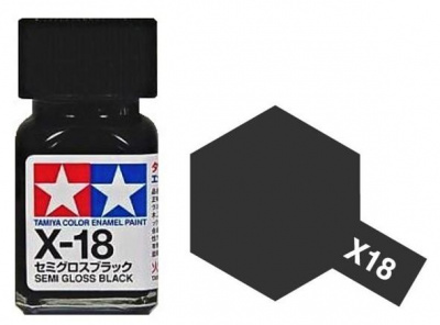 X-18 Semi Gloss Black Enamel Paint X18 - Tamiya