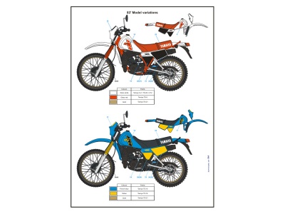 YAMAHA 125 DTLC 82' / 83 Decals 1/12 - Blue Stuff