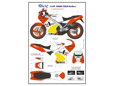 YAMAHA TZR250 Marlboro 1/12 Decals - Blue Stuff